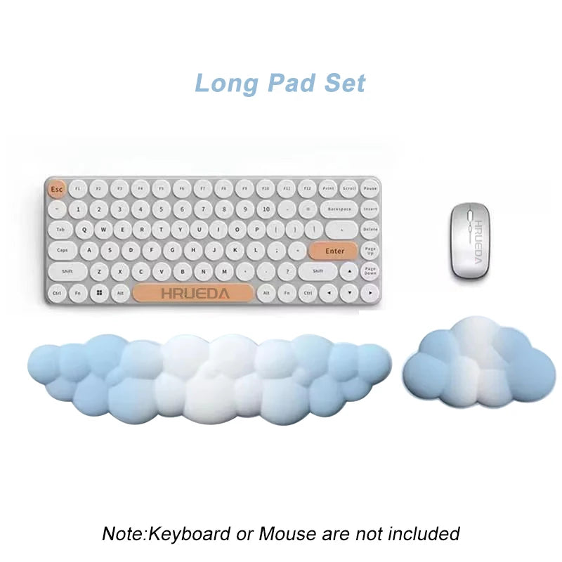 Keyboard Cloud Wrist Rest Pad Anti-Slip Desk Mat Memory Foam Rest Ergonomic
