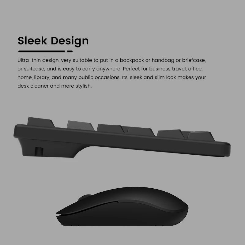 Monsgeek MX108 Black & Silver Mechanical Keyboard & Mouse Combo Full-size Business Wireless Keyboard Mouse Set