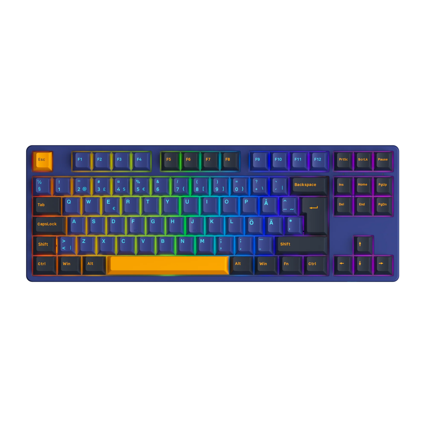 Akko 5087S ISO Nordic Horizon Mechanical Keyboard 75% RGB Hot-swap Wired USB-C with Cherry Profile PBT Double Shot Keycaps