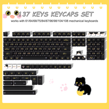 143 Keys Pink Cherry MOA Profile PBT Keycaps Dye Sub Customs Key Caps for 61/87/104 Cherry MX Switch Gaming Mechanical Keyboard