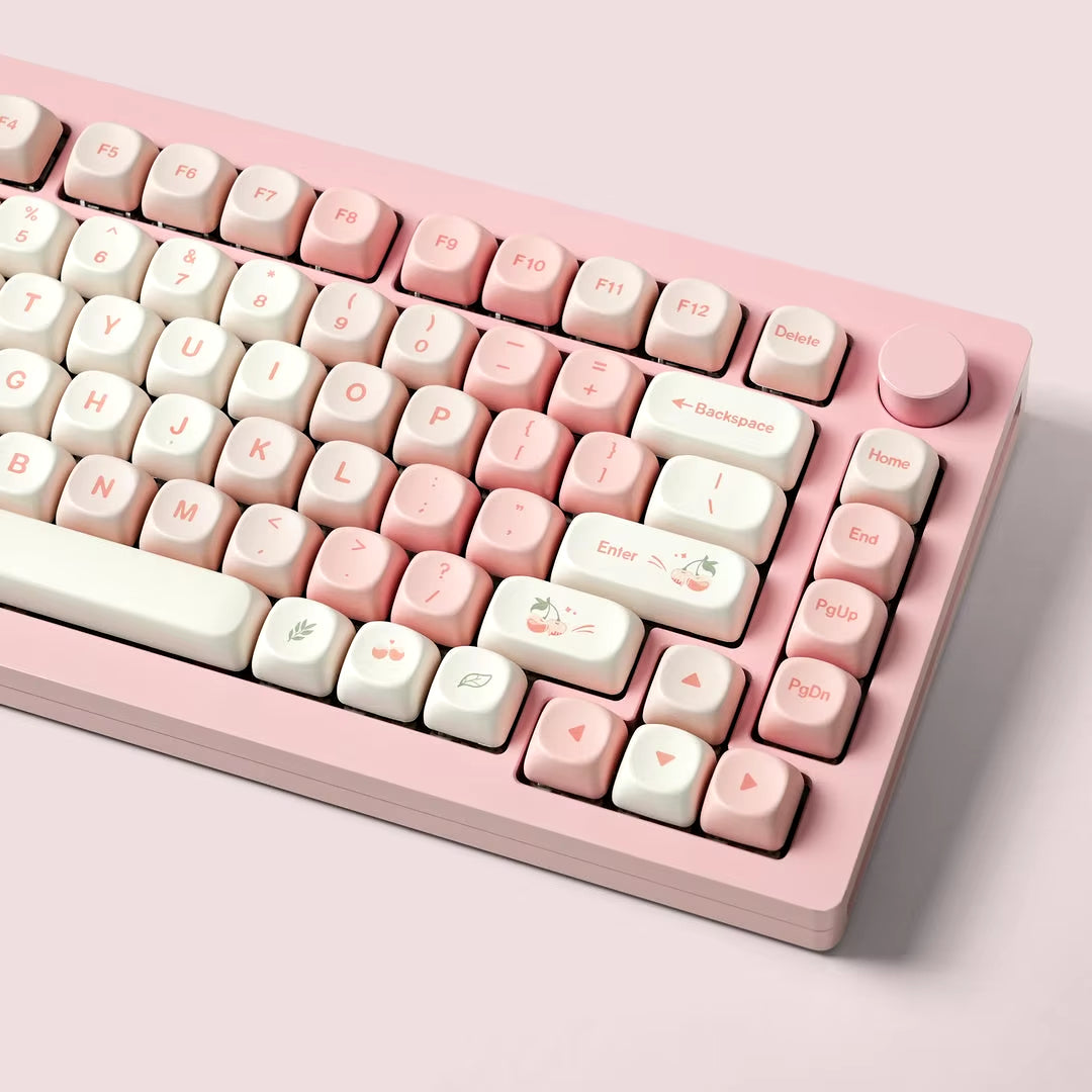 143 Keys Pink Cherry MOA Profile PBT Keycaps Dye Sub Customs Key Caps for 61/87/104 Cherry MX Switch Gaming Mechanical Keyboard