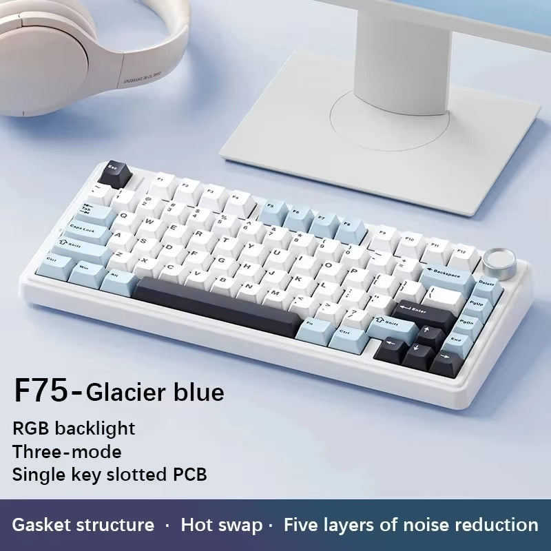 F75 Mechanical Keyboard Wired/2.4G Wireless/Bluetooth RGB PBT 75% Layout OEM Profile Gasket 