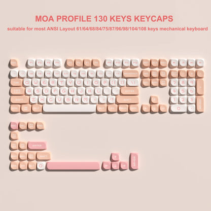 143 Keys Pink Cherry MOA Profile PBT Keycaps Dye Sub Customs Key Caps for 61/87/104 Cherry MX Switch Gaming Mechanical Keyboard