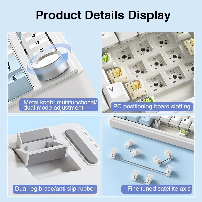 F75 Mechanical Keyboard Wired/2.4G Wireless/Bluetooth RGB PBT 75% Layout OEM Profile Gasket 