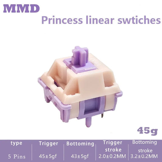 Gmkfans  Princess Switch Linear Tactile 38/45/53/48/60G HIFI Sound Mechanical Keyboard Switches 