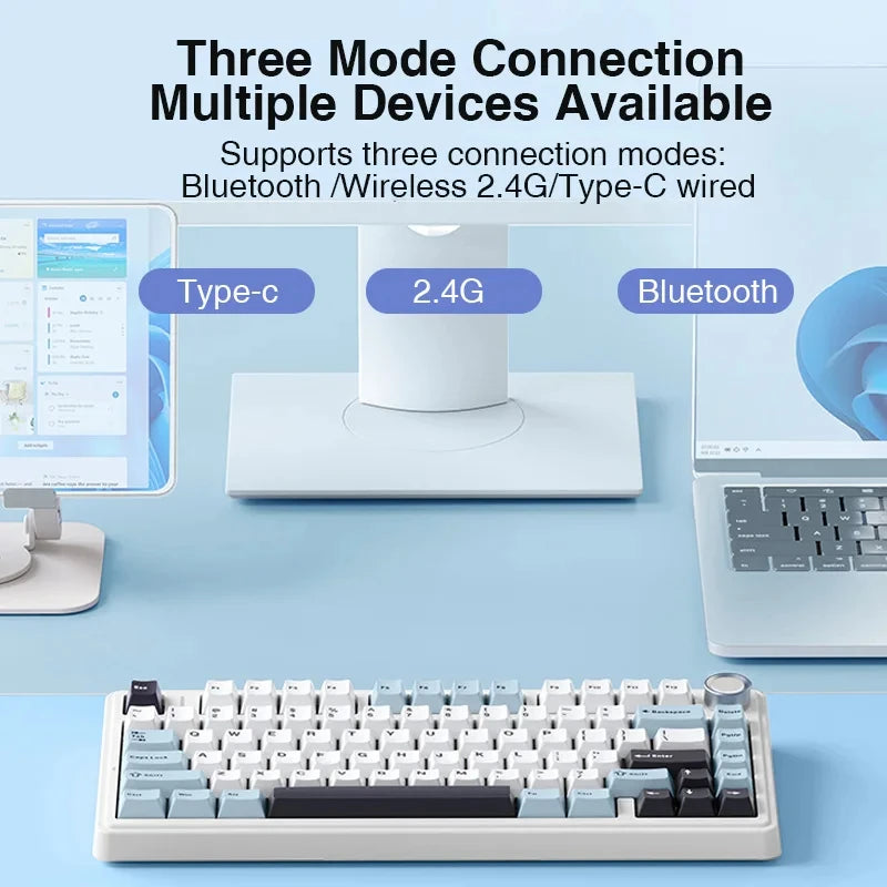 F75 Mechanical Keyboard Wired/2.4G Wireless/Bluetooth RGB PBT 75% Layout OEM Profile Gasket 