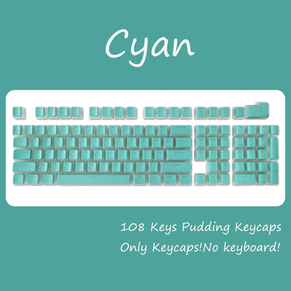 [Keycaps only] OEM Profile PBT Keycaps 108 Keys Pudding Keycap for Cherry MX Switch 