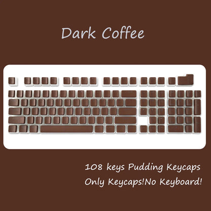 [Keycaps only] OEM Profile PBT Keycaps 108 Keys Pudding Keycap for Cherry MX Switch 