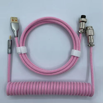 Mechanical Keyboard Wire Type C USB Aviation Cable - Coiled 