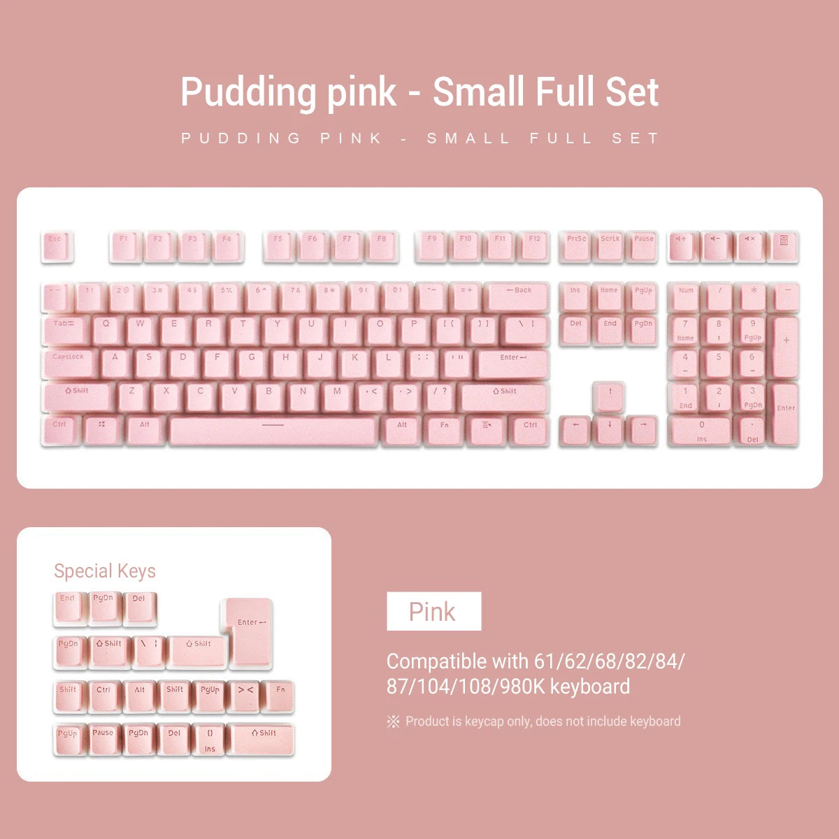 [Keycaps only] OEM Profile PBT Keycaps 108 Keys Pudding Keycap for Cherry MX Switch 