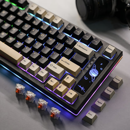 YUNZII YZ75 Black 75% Hot Swappable Wireless Gaming Mechanical Keyboard, RGB Backlights, BT5.0/2.4G/USB-C, Dye Sub PBT Keycaps For Linux/Win/Mac