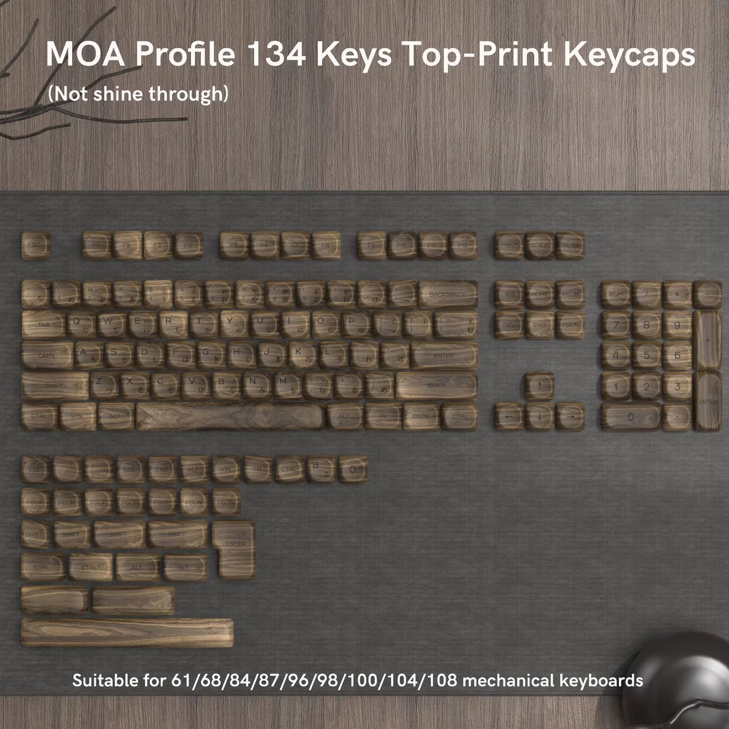 143 Keys Pink Cherry MOA Profile PBT Keycaps Dye Sub Customs Key Caps for 61/87/104 Cherry MX Switch Gaming Mechanical Keyboard