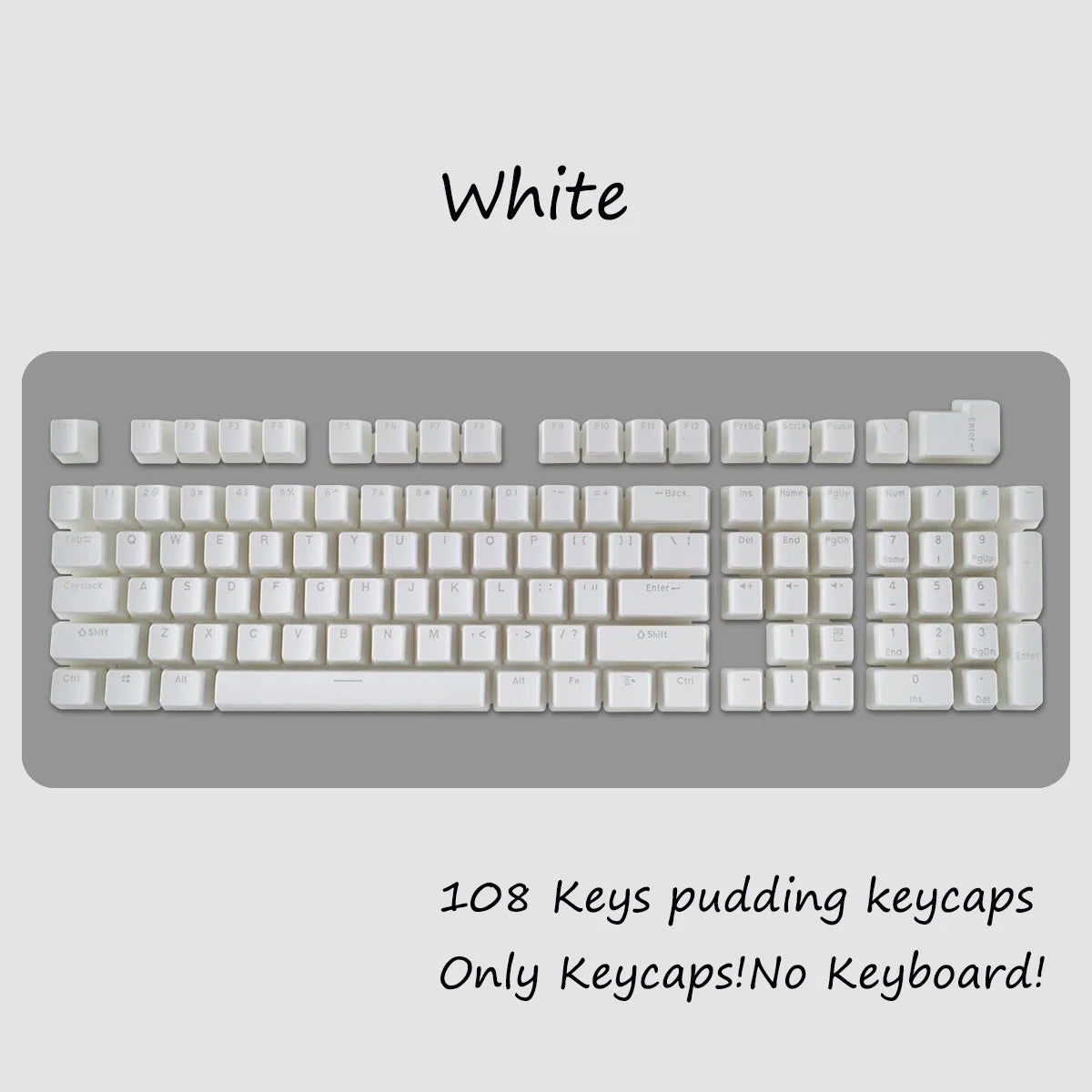 [Keycaps only] OEM Profile PBT Keycaps 108 Keys Pudding Keycap for Cherry MX Switch 