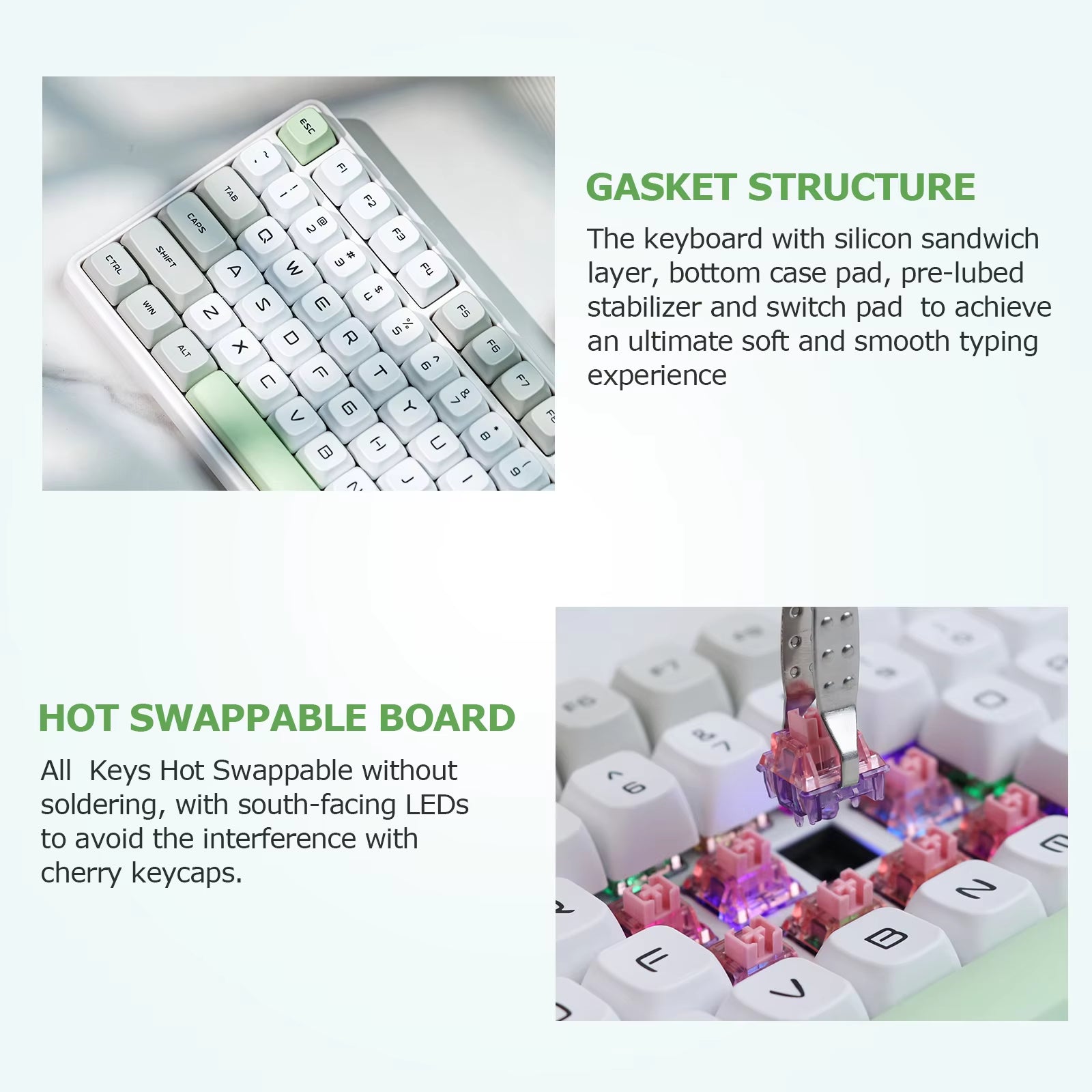 EPOMAKER Mechanical Keyboard TH80-X 75% Layout 2.4Ghz/Bluetooth/Usb-C Wired Wireless Hot-Swap Gasket 