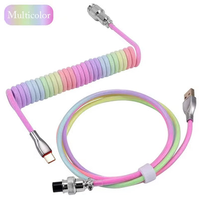 Mechanical Keyboard Wire Type C USB Aviation Cable - Coiled 