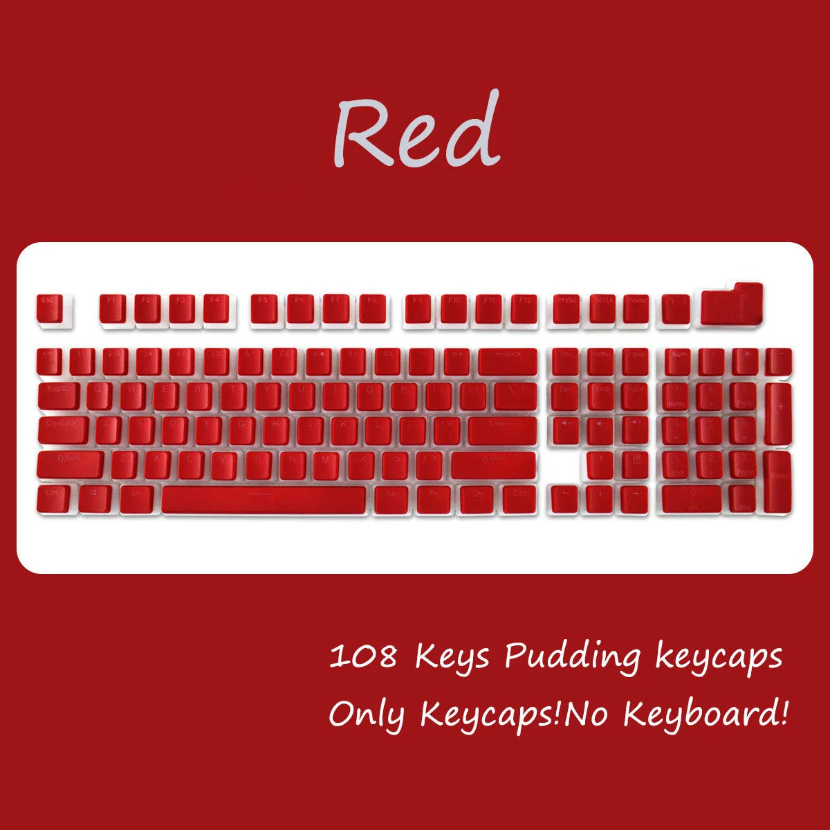 [Keycaps only] OEM Profile PBT Keycaps 108 Keys Pudding Keycap for Cherry MX Switch 