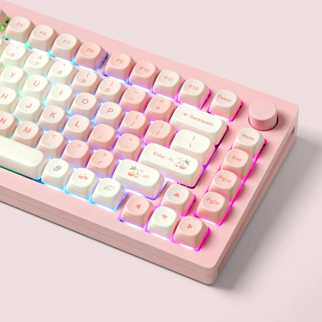 143 Keys Pink Cherry MOA Profile PBT Keycaps Dye Sub Customs Key Caps for 61/87/104 Cherry MX Switch Gaming Mechanical Keyboard