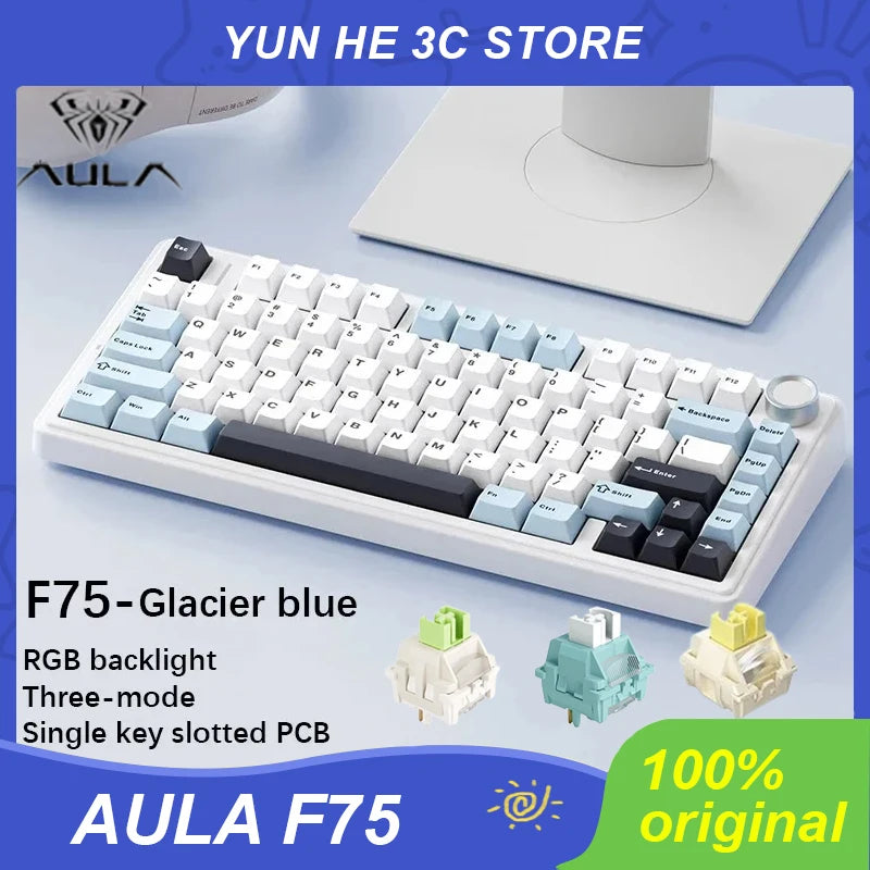 F75 Mechanical Keyboard Wired/2.4G Wireless/Bluetooth RGB PBT 75% Layout OEM Profile Gasket 