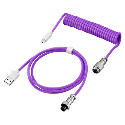 Mechanical Keyboard Coiled Cable Wire Type C USB Port Aviator Coiling Cable 