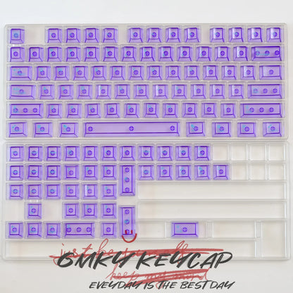 [Key Cap Only] GMKY Purple Full Transparent Keycaps Cherry Profile DOUBLE SHOT ABS Keycaps for MX Switch Mechanical Keyboard