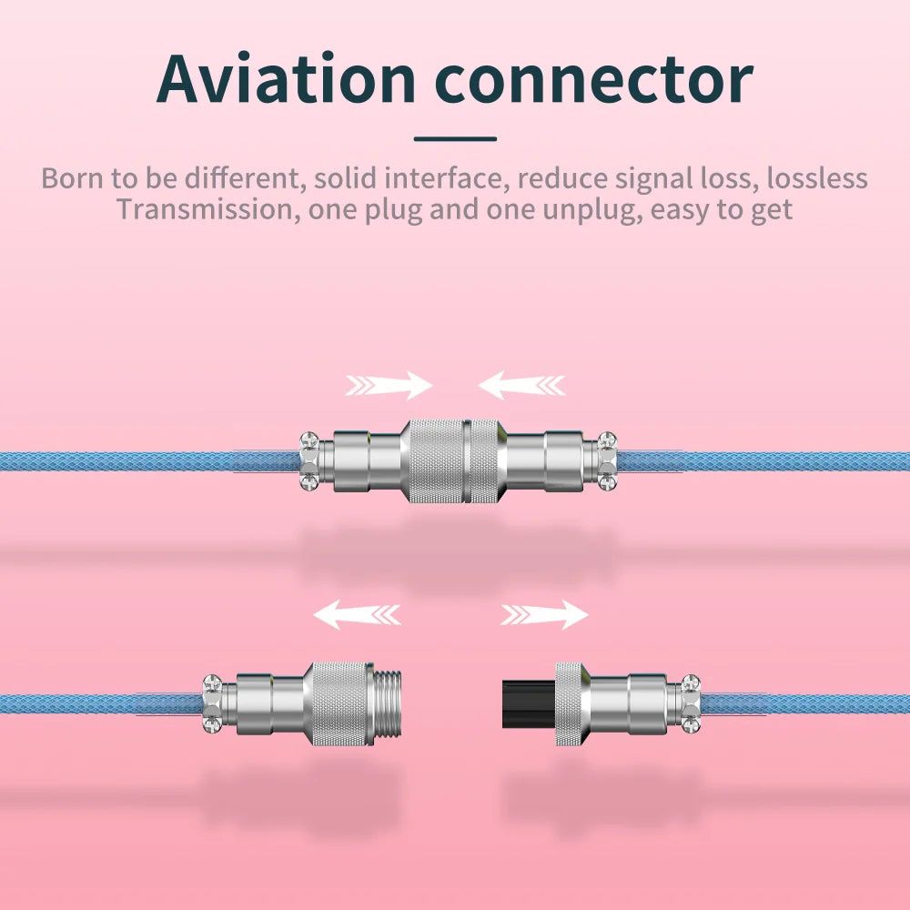 Coiled Cable Mechanical Keyboard Aviator Cable Type-C to USB Connector Keyboard Aviation Cable 