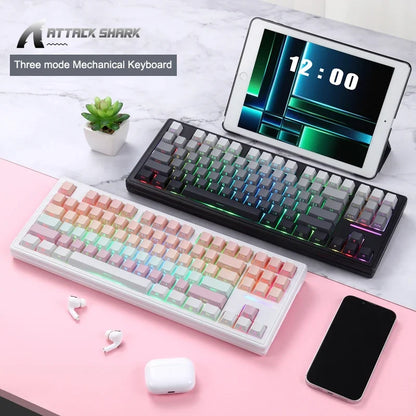 Attack Shark M87 Pro Hot-Swap Mechanical Keyboard Bluetooth/2.4Ghz /USB-C Retro TKL 