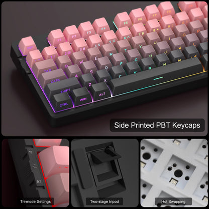 Magegee Light87 Rechargable RGB Tri-Mode 2.4G/Bt/Type C Blue Whale Switch Creamy Mechanical Keyboard