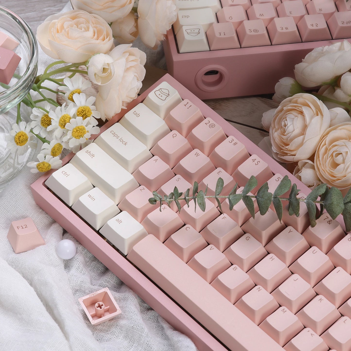 Strawberry Cake Rabbit Cherry Profile Keycaps Set