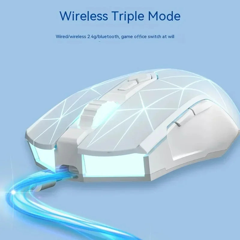 Ajazz Aj52 Mouse Wired Wireless 3mode Adjustable DPI side buttons RGB Backlit Lightweight