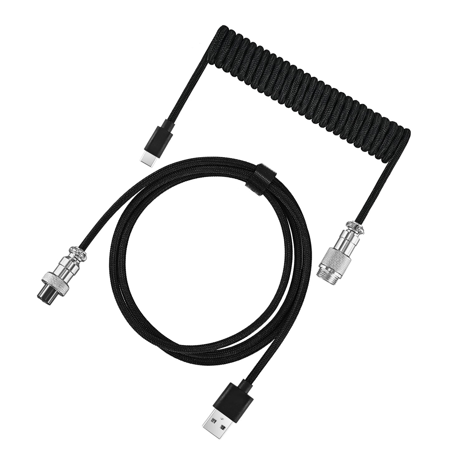 Mechanical Keyboard Coiled Cable Wire Type C USB Port Aviator Coiling Cable 