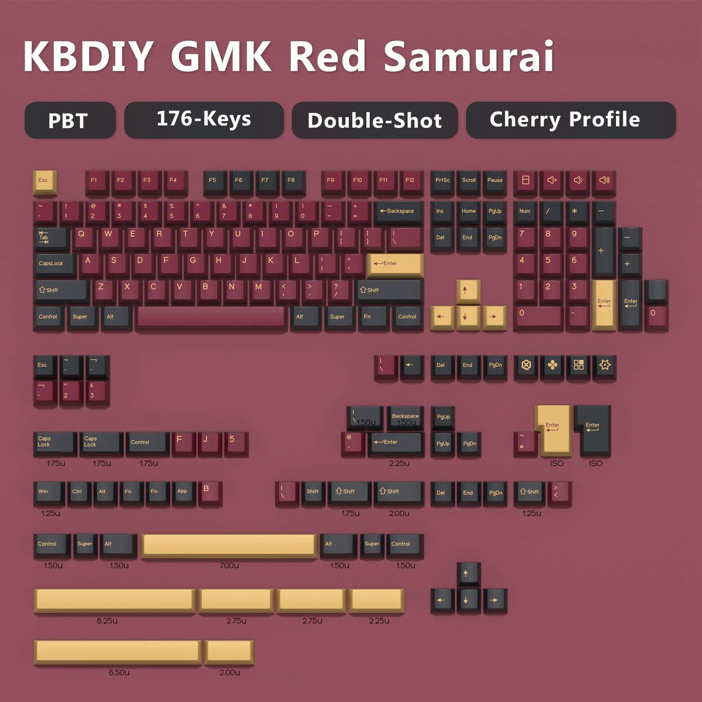 GMK Botanical Keycap Cherry Profile Double Shot PBT ISO Keycaps 