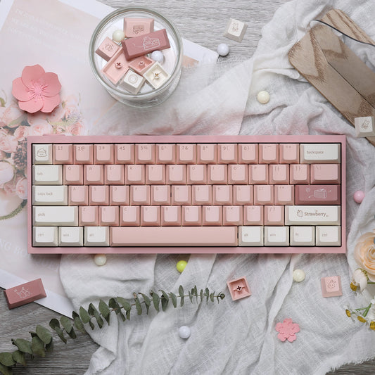 Strawberry Cake Rabbit Cherry Profile Keycaps Set