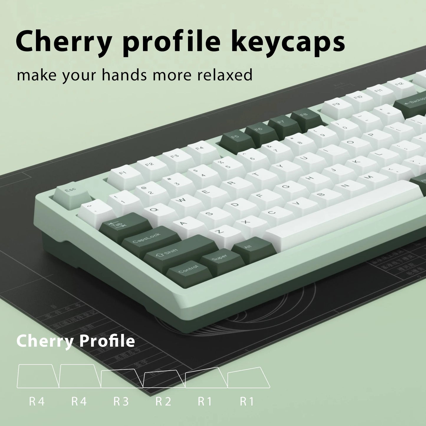 GMK Botanical Keycap Cherry Profile Double Shot PBT ISO Keycaps 