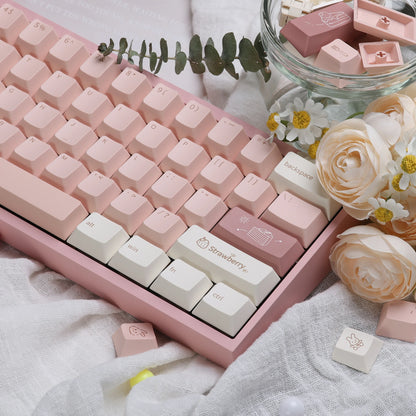 Strawberry Cake Rabbit Cherry Profile Keycaps Set