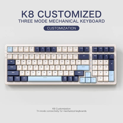 K8 100 Key Wireless Mechanical Keyboard Tri-Mode Connection,Full Key Hot Swap,Lighting Effects,Gasket Mount