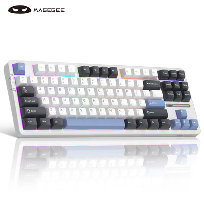 Magegee Light87 Rechargable RGB Tri-Mode 2.4G/Bt/Type C Blue Whale Switch Creamy Mechanical Keyboard