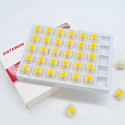 Gateron Milky Pro Switches Milky Yellow Pro Red Linear Pre Lubed 