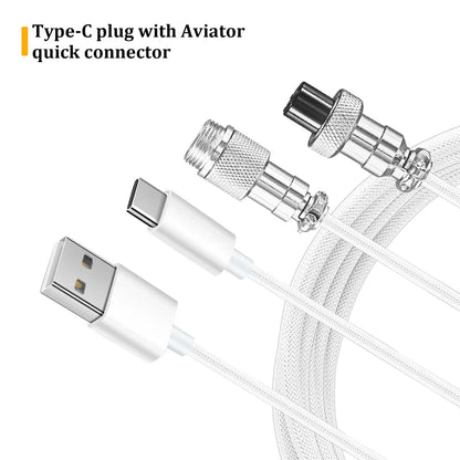 Mechanical Keyboard Coiled Cable Wire Type C USB Port Aviator Coiling Cable 