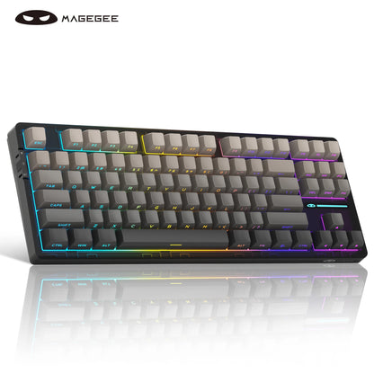 Magegee Light87 Rechargable RGB Tri-Mode 2.4G/Bt/Type C Blue Whale Switch Creamy Mechanical Keyboard