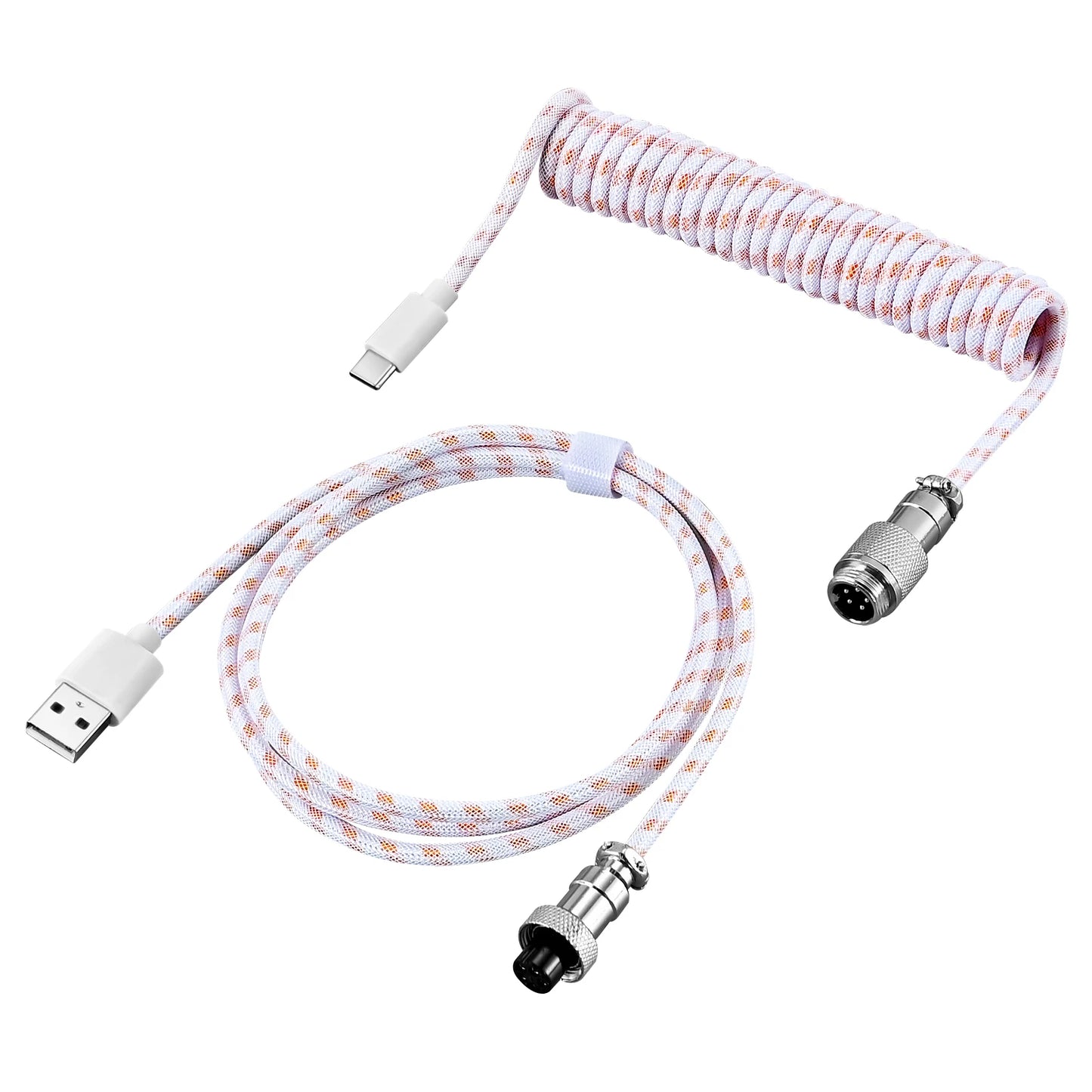 Mechanical Keyboard Coiled Cable Wire Type C USB Port Aviator Coiling Cable 