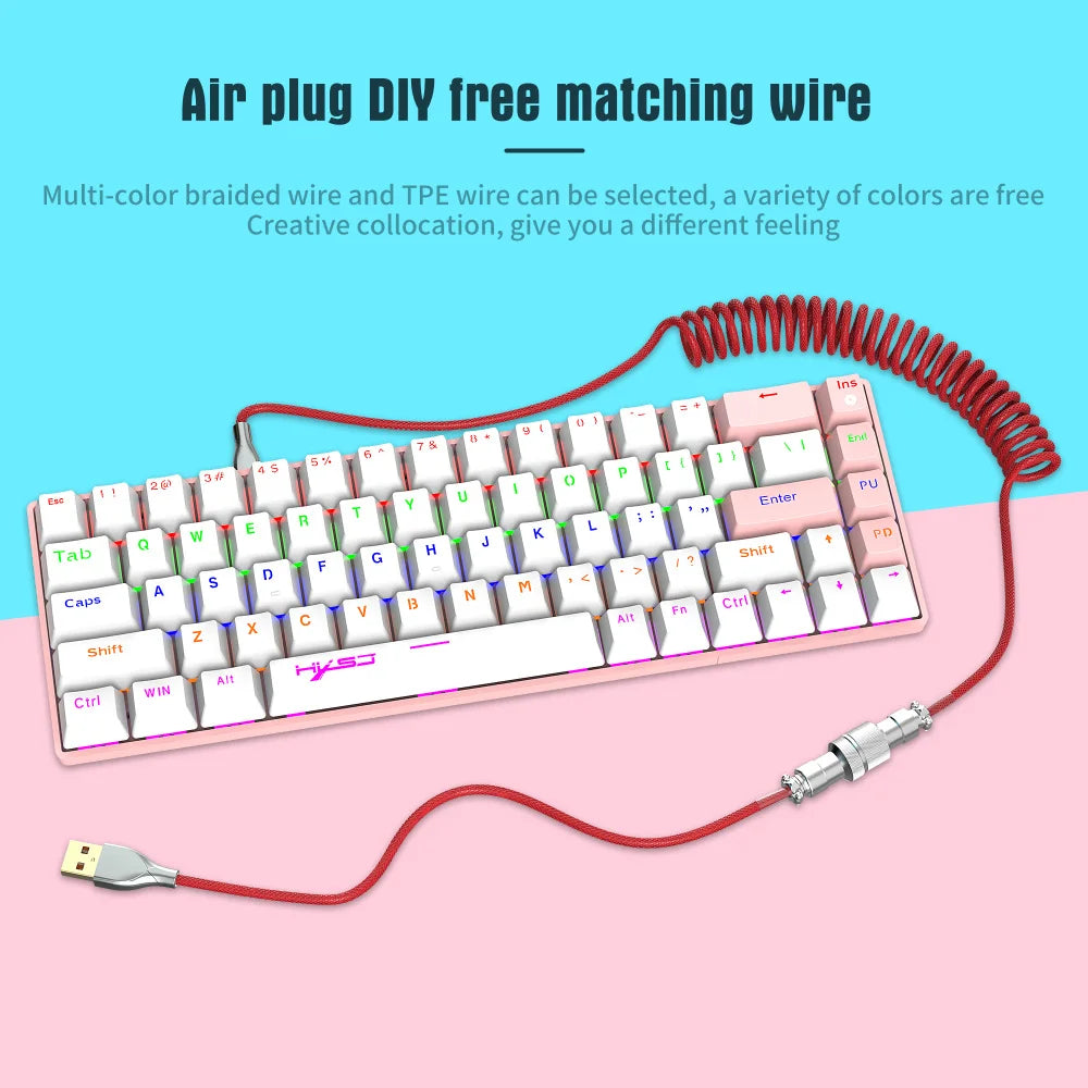 Coiled Cable Mechanical Keyboard Aviator Cable Type-C to USB Connector Keyboard Aviation Cable 