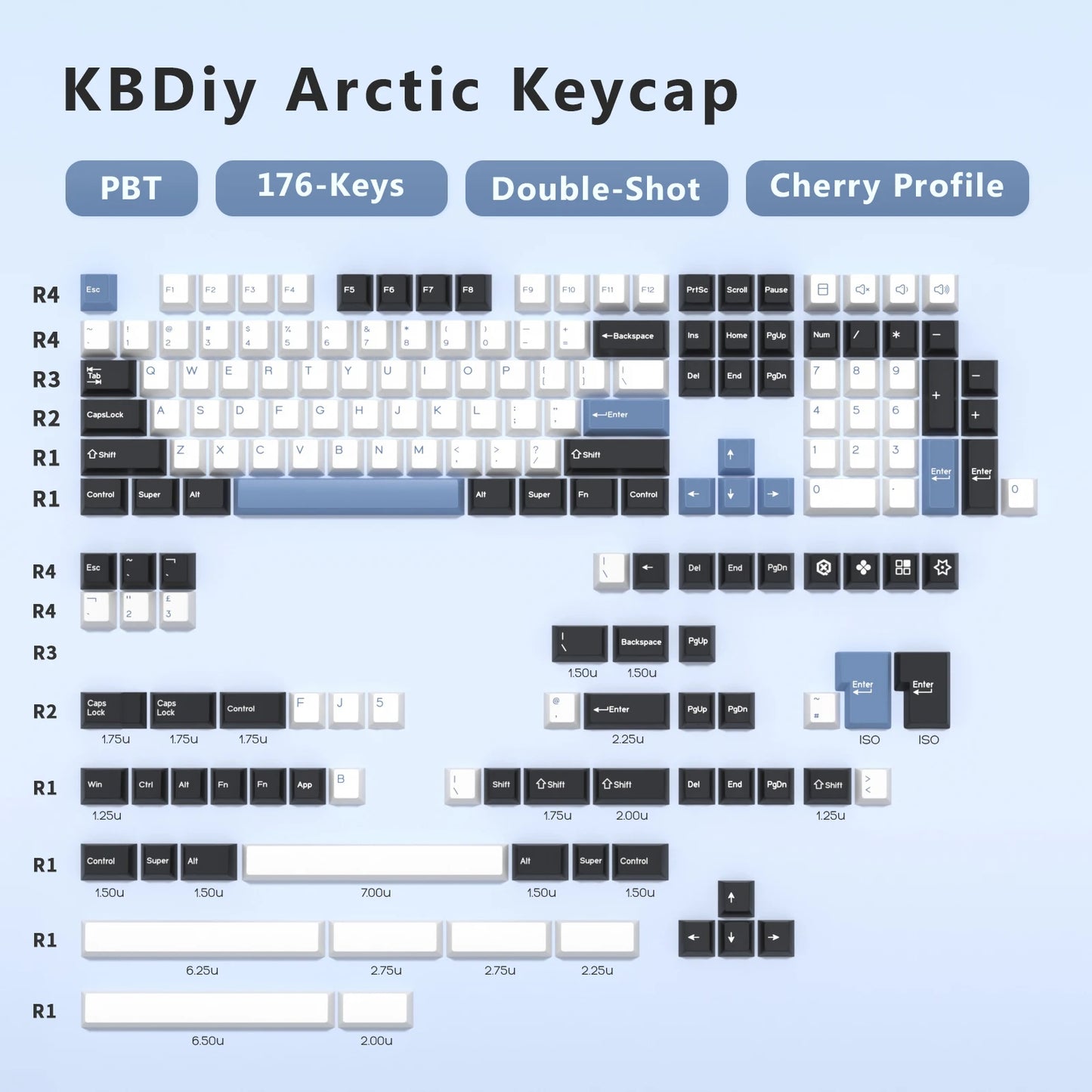 GMK Botanical Keycap Cherry Profile Double Shot PBT ISO Keycaps 