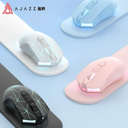 Ajazz Aj52 Mouse Wired Wireless 3mode Adjustable DPI side buttons RGB Backlit Lightweight