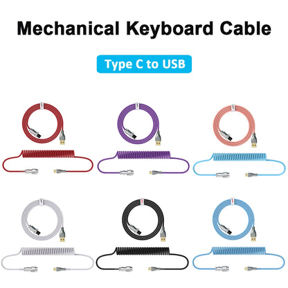 Coiled Cable Mechanical Keyboard Aviator Cable Type-C to USB Connector Keyboard Aviation Cable 