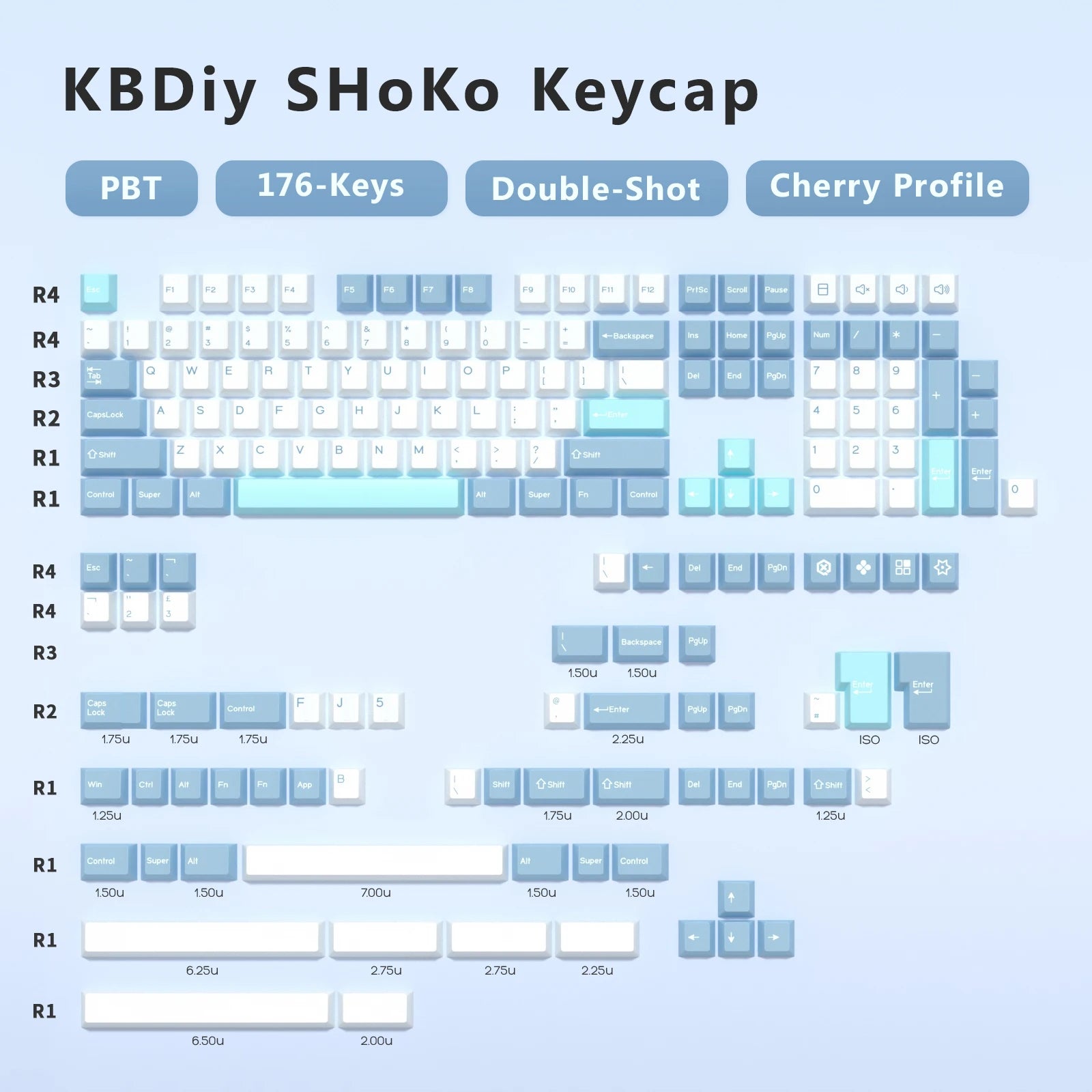 GMK Botanical Keycap Cherry Profile Double Shot PBT ISO Keycaps 