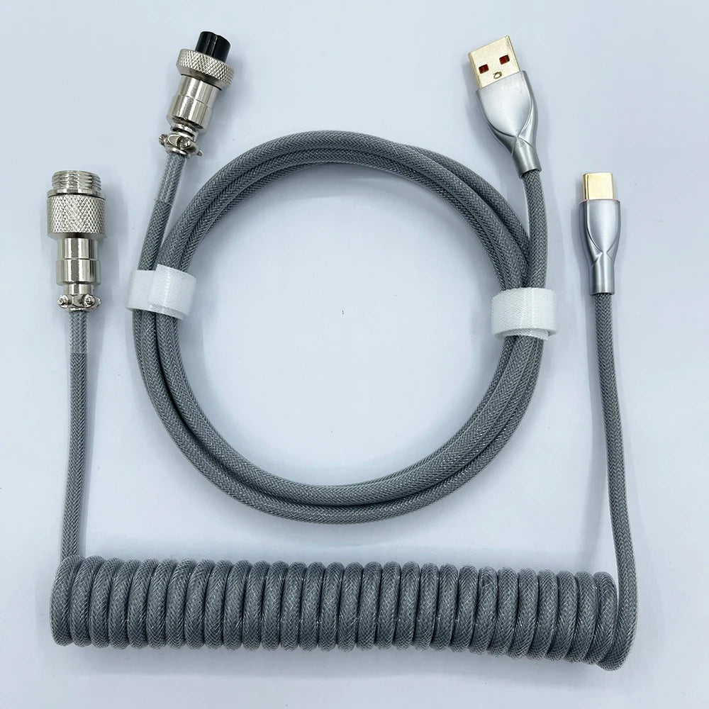 Coiled Cable Mechanical Keyboard Aviator Cable Type-C to USB Connector Keyboard Aviation Cable 