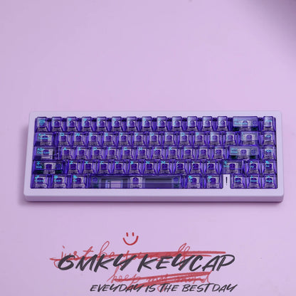 [Key Cap Only] GMKY Purple Full Transparent Keycaps Cherry Profile DOUBLE SHOT ABS Keycaps for MX Switch Mechanical Keyboard