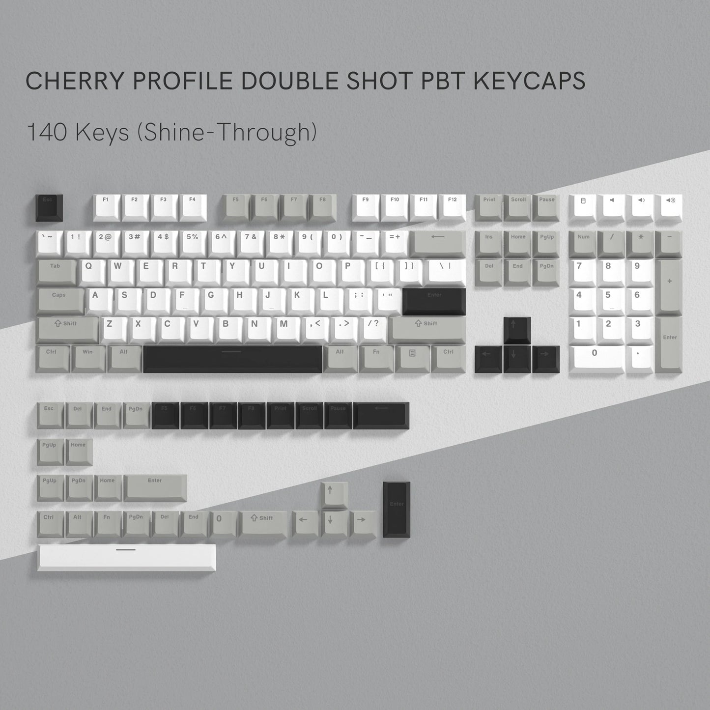 [Key Caps Only] Womier PBT Keycap Double Shot Cherry Profile Key caps for Cherry MX Switches