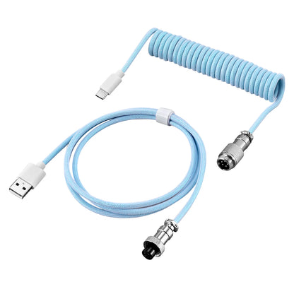 Mechanical Keyboard Coiled Cable Wire Type C USB Port Aviator Coiling Cable 