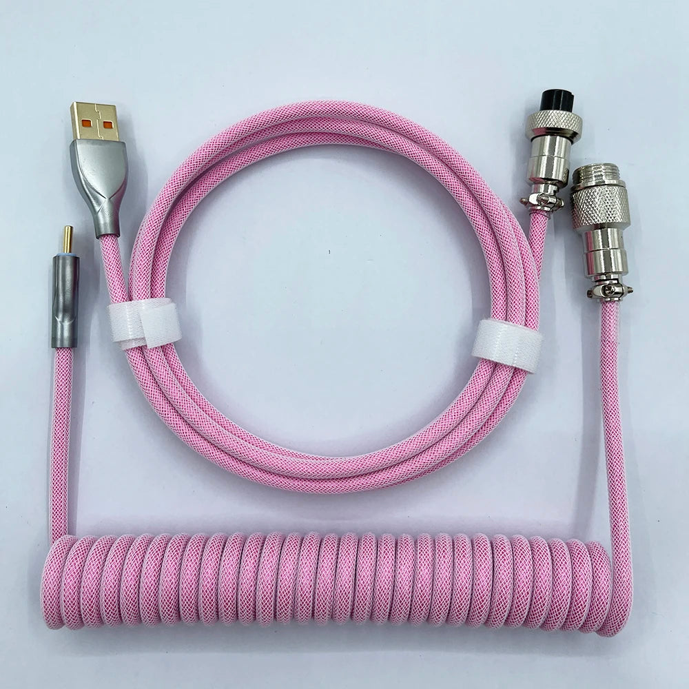 Coiled Cable Mechanical Keyboard Aviator Cable Type-C to USB Connector Keyboard Aviation Cable 